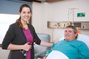 A clinician and patient