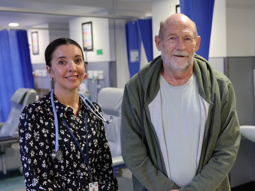 Dr Penny with WA's first Phage Therapy patient Keith.