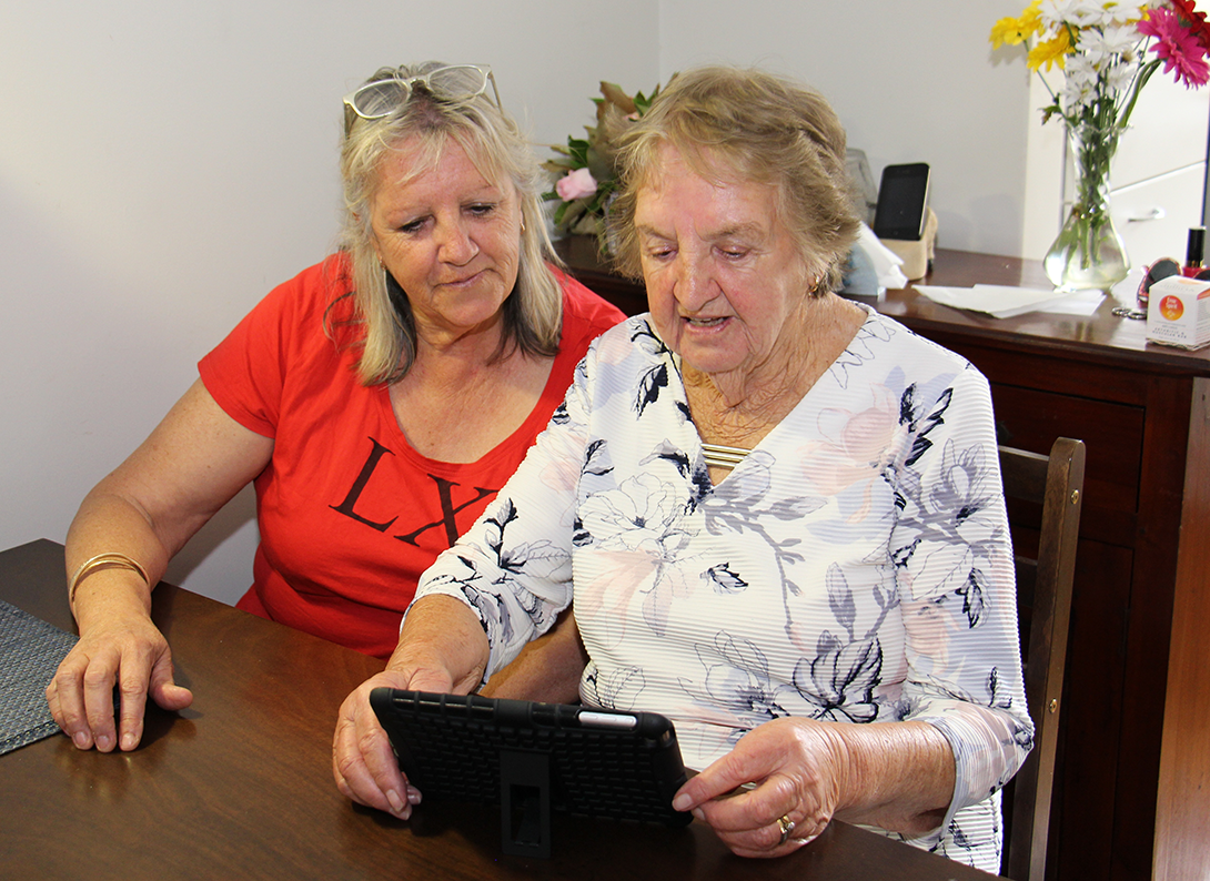 Shirley receiving treatment via telehealth from Sir Charles Gairdner Hospital